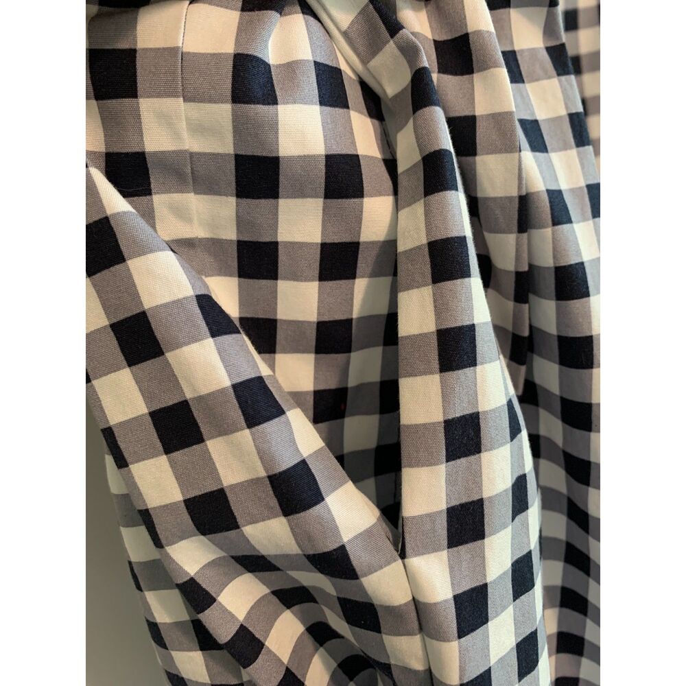 Talbots Navy White Gingham Fit & Flare Sleeveless Cotton Dress Preppy 8P - Picture 6 of 8